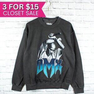 DMX Sweatshirt Unisex Small Gray Crew Neck Long Sleeve Pullover Music Band Merch